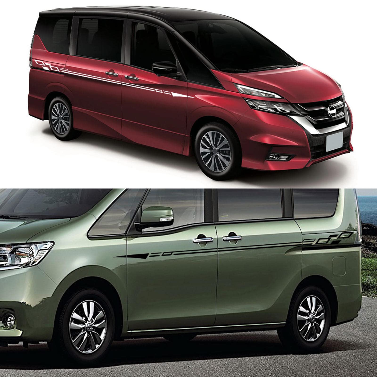 Amazon.co.jp: RWRAPS 車のサイドドアステッカーロングウエスト